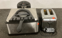 (1) SECURA DEEP FRYER, (NO POWER CORD) WITH (1) CUISINART TOASTER (POWERS ON)