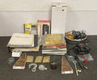 (1) MICRONTA SWR/POWER METER, (1) NAPA FUEL PUMP,(1) SMOKE ALARM, (1) GENERAL DRILL GRINDING ATTACHMENT, HINGES AND MORE