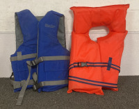 (2) LIFE VESTS, WITH (1) LARGE METAL HANDLED FISH NET - 2