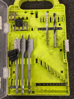 RYOBI RECIPROCATING SAW (NO BATTERY UNTESTED), PORTER CABLE NAIL GUN (UNTESTED), PORTER CABLE ELECTRIC SHEET SANDER, RYBOI DRILL AND DRIVING SET (PARTIAL), SCREW DRIVER SET, - 4