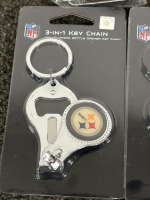 10 PITTSBURGH STEELERS FOOTBALL KEY CHAINS AND 6 3-IN-1 KEY CHAINS - 2