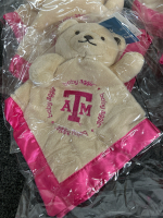 6 NEW TEXAS A&M LOVEY BEARS WITH PINK TRIM AND THREAD - 2