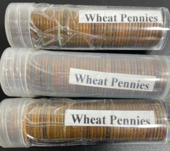 (3) Rolls of Wheat Pennies (1909-1958)