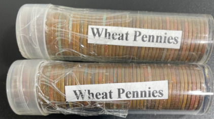 (2) Rolls of Wheat Pennies (1909-1958)