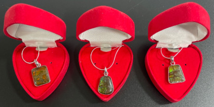 (3) 15&rdquo; .925 Gemstone Necklace&rsquo;s w/Gift Boxes
