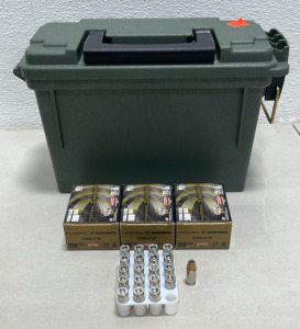 (3) Boxes Of (20) Federal Personal Defense 9mm Luger 124gr. Pistol Cartridges, (1) Plano Field Ammo Box