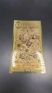 (1) Authentic Wyoming Goldback 1/1000th Troy Oz 24K Gold-Backed Bill