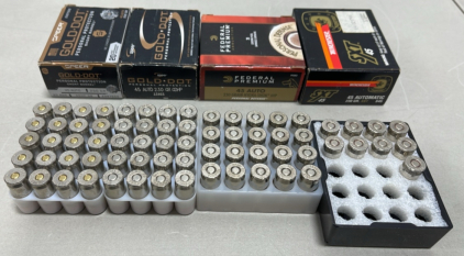 (3) Full Boxes Of 20 Speer Gold-Dot 45 Auto 230gr. Pistol Cartridges, (1) Partial Box (9) Winchester SXT 45 Auto 230gr. Pistol Cartridges
