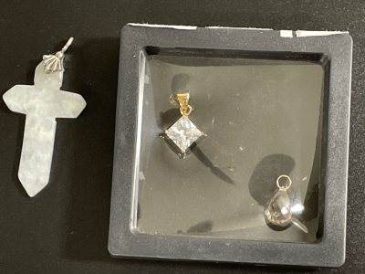 (1) 2&rdquo; Cross pendant & (2) Beautiful Gem Pendants