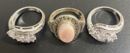 (3) Beautiful Rings (2) Size 8 (1) Size 7