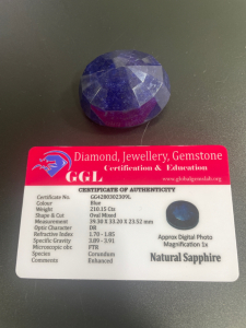 (1) 210.15 Cts. Natural Sapphire