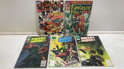 (2) Fantastic Four Comic Books -1990, 1989, (3) Green Hornet Comic Books - Unknown Years