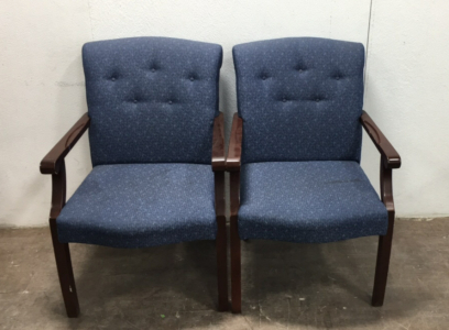 (2) Matching Blue Fabric Chairs
