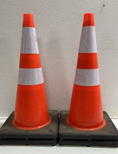(4) Orange Reflective Traffic Cones