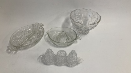 Glass Kitchenware - Juicer, Salt & Pepper Shaker & Dishes