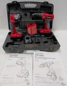 Craftsman 3/8" 14.4 V Cordless Drill/Driver & Worklight Kit With Batteries & Charger (Comes in Craftsman Case)