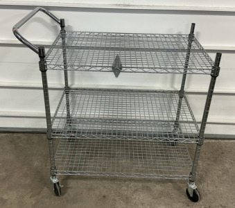 40&rsquo;&rsquo; x 24&rsquo;&rsquo; 42 1/4&rsquo;&rsquo; Metal 3 Shelf Rolling Cart With Handle