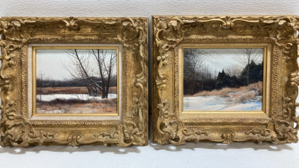 (2) Ornate Framed Robert Hamblen Paintings