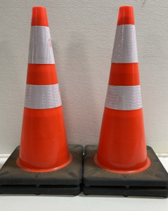(4) Orange Reflective Traffic Cones