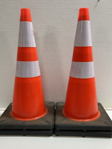 (4) Orange Reflective Traffic Cones