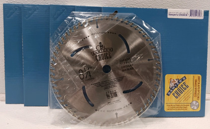 (5) Sawyers Choice Carbide-Tipped Circular Saw Blades 8-1/4"×60T×.087"×5/8"