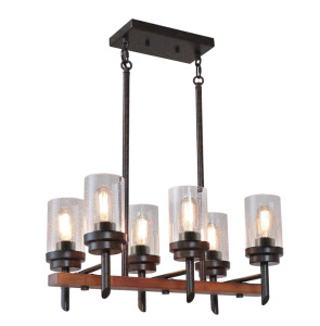 Eumyviv Metal Wood Chandelier