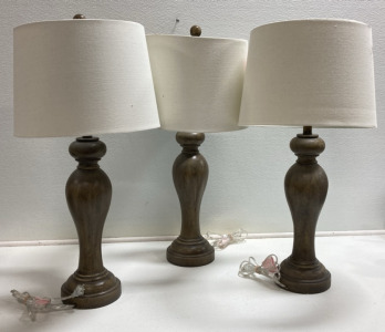 (3) Matching 30” Table Lamps w/ Shades