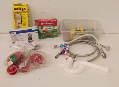 (1)Don-Jo Wrap Around Door Knob (1) Box Wall Outlets (1) Wax Ring For Toilet & More