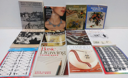 (9) Assorted Hobby Books Including Chain Jewelry, Watercolor Painting & Drawing