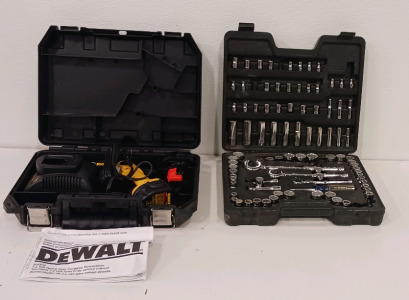 (1) Dewalt 7.2 Volt Cordless Screwdriver Model DW930 (1) Craftsmen Socket Set