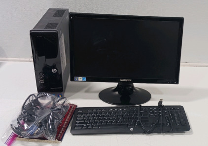 (1) Hp Pavilion Slimline Computer Tower Model S5-1010 (1) Hannspree Computer Monitor W/ Keyboard & Mouse