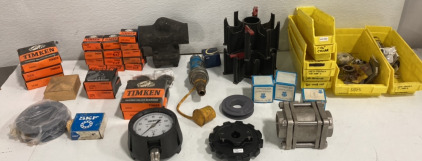 (20) + Assorted Industrial Bearings (1) Therice Pressure Gauge And More!