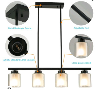 Dumaiway 4-Light Pendant Dining Room Light