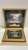 Framed Silent Night Kinkade Print, Framed Wall Mirror, (3) Large Candles, (3) Encased Candles - 2