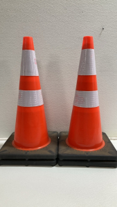 (4) Orange Reflective Traffic Cones