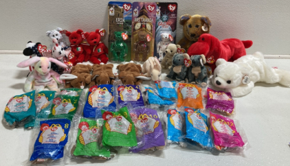 (19) Assorted Beanie Babies w/ Tags, (17) McDonald&rsquo;s 1993 Teenie Beanie Babies