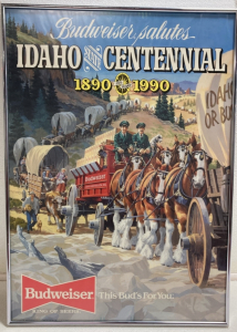 Framed Budweiser Idaho Centennial Poster