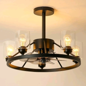 KINGTORO Modern Black Ceiling Fan