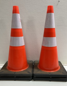 (4) Orange Reflective Traffic Cones