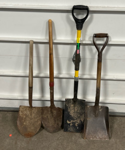 (2) Spade Shovels (2) Square Shovels