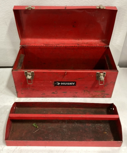 (1) Kennedy Tool Box With Assorted Tools (2) Husky Toolbox