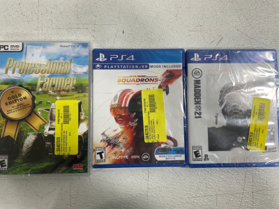 (1) PC Games Professional Farmer (2) PS4 Game Star Wars Squadron & Madden 21