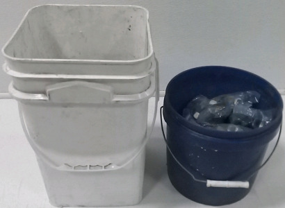 (2) Buckets of Mixed Packaged Bolts/Hex Caps