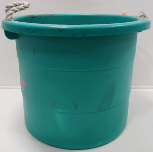 Flexible Plastic Tub with Rope Handles, Turquoise 17 Gal