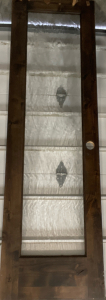Brown Wood Door w/ Glass & Handle Hole 24&rdquo;X 80&rdquo;