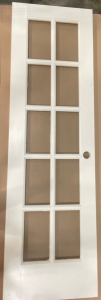 White Door w/ Glass & Door Handle Hole 24&rdquo;X 80&rdquo;