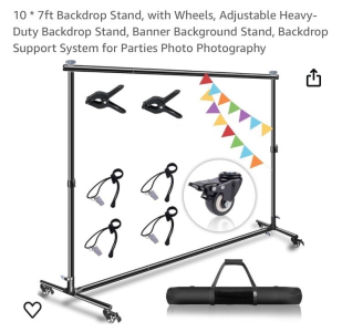 7&rsquo; x 10&rsquo; Backdrop Stand Support System w/ Wheels