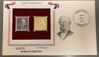 HORACE GREELEY GOLD REPLICA STAMP— UNVERIFIED