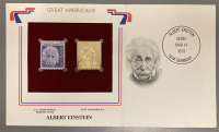 ALBERT EINSTEIN GOLD REPLICA STAMP— UNVERIFIED