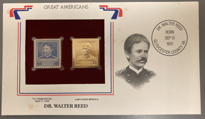 DR. WALTER REED GOLD REPLICA STAMP&mdash; UNVERIFIED